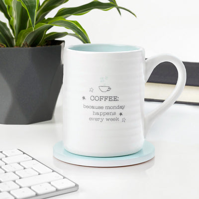 Love Life Mug & Coaster Set - Monday Coffee