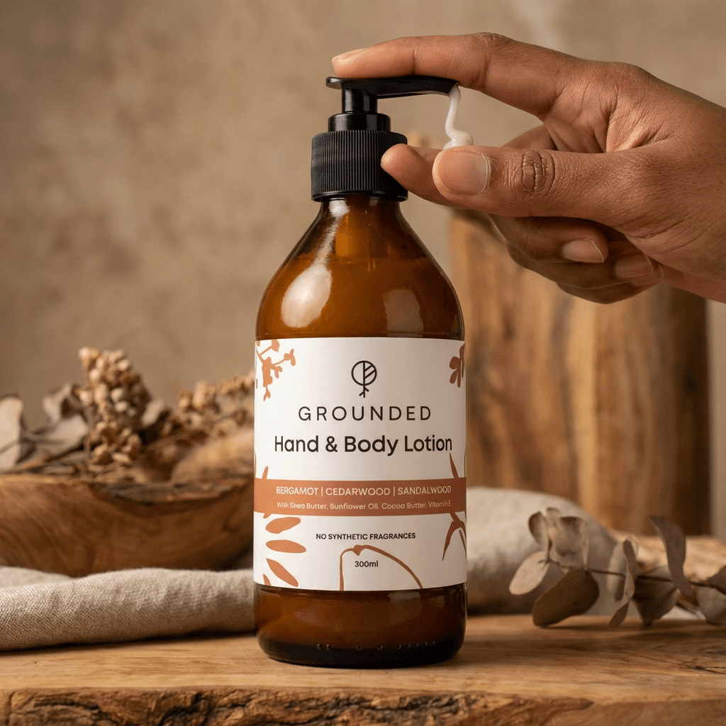 Grounded Hand & Body Lotion in Glass Bottle (300ml)