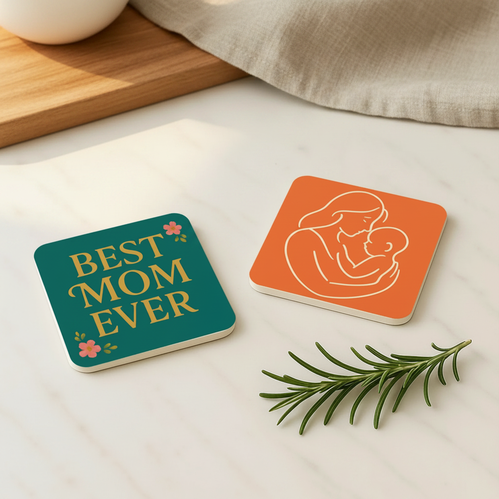 Best Mom Ever Coaster Set – 6 Piece Ceramic Coasters