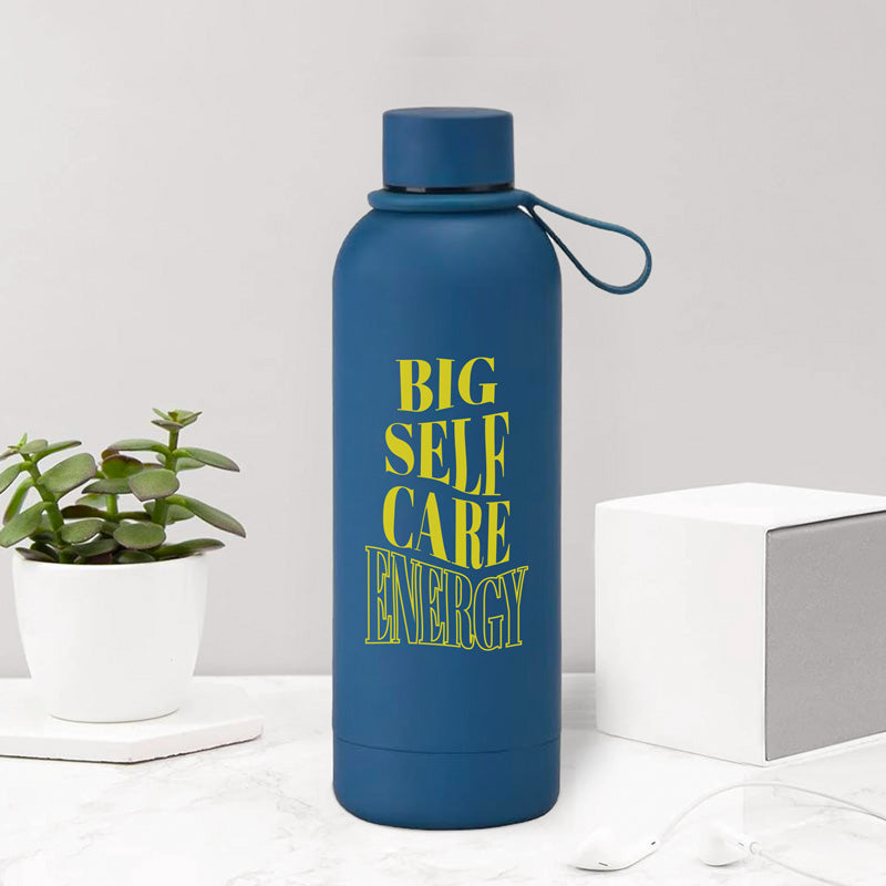 Big Self Care Energy Soft Touch Blue Water Bottle- 500ml