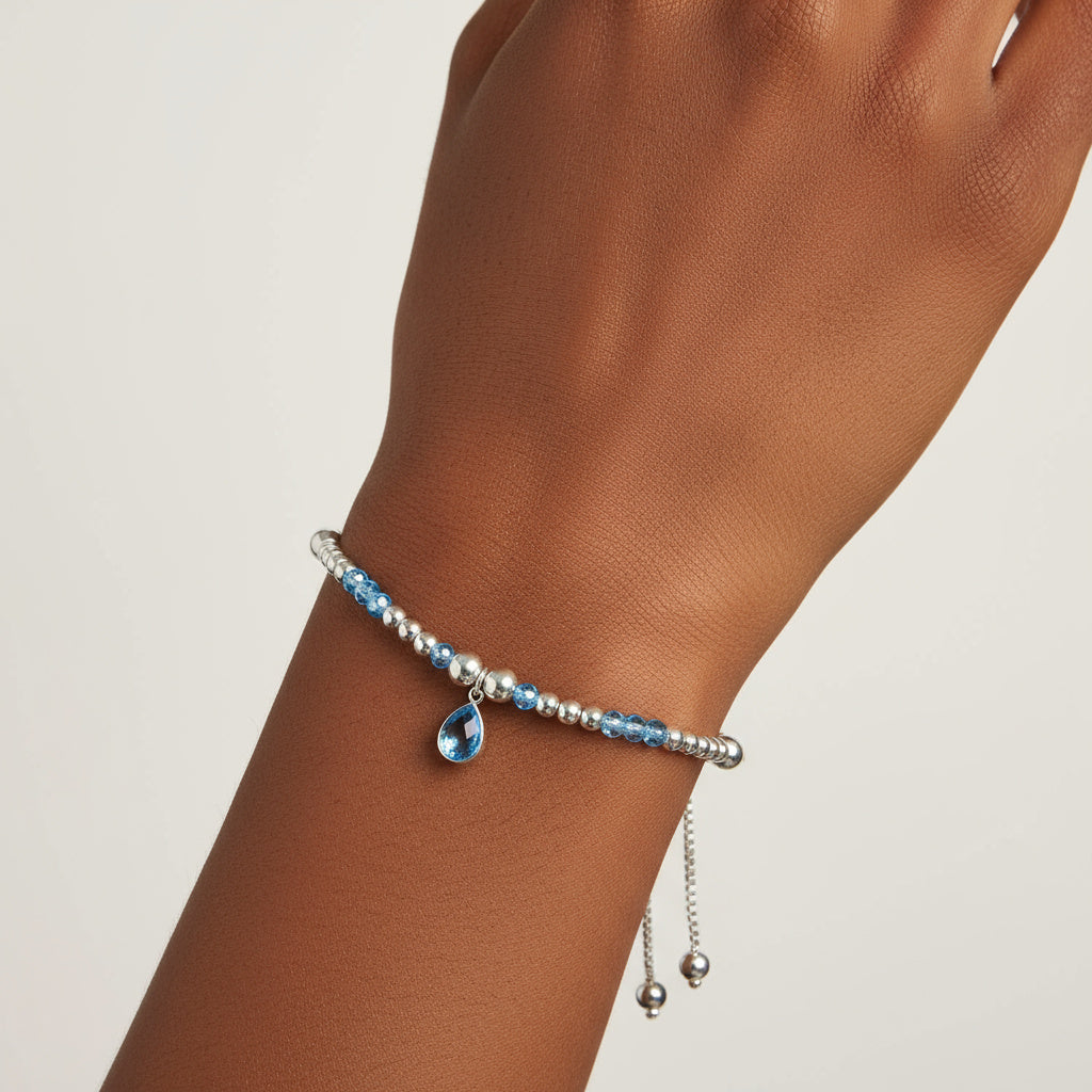 December Birthstone Bracelet – Blue Topaz