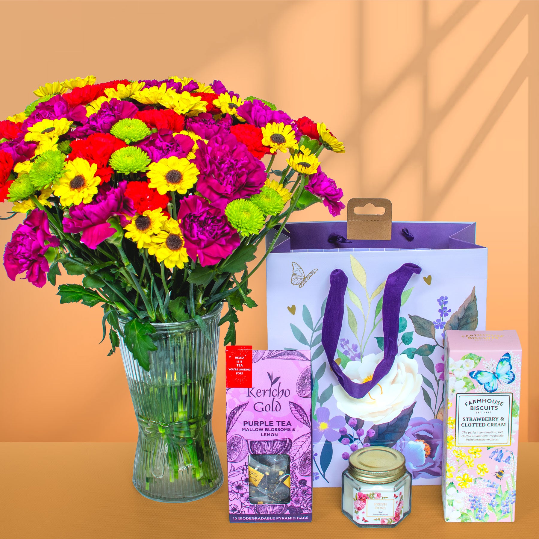Flores y Té con Encanto Flower Package