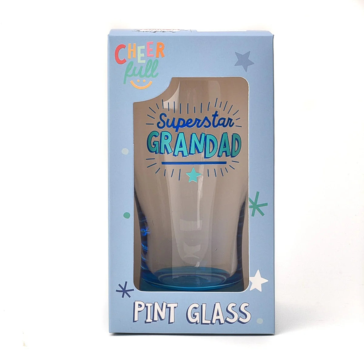 Cheerful Pint Glass – Superstar Grandad