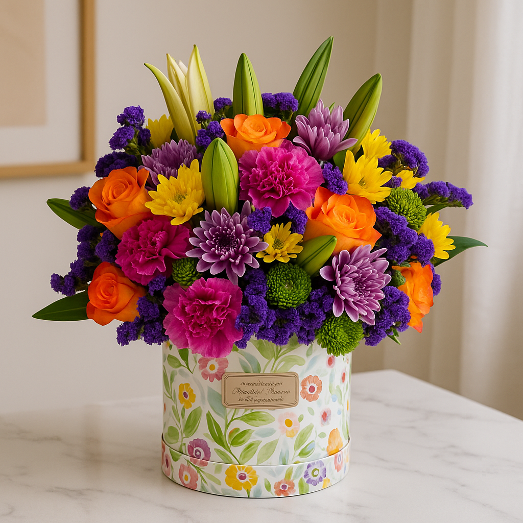Big Heart Floral Box – Bold, Joyful & Full of Life 💖