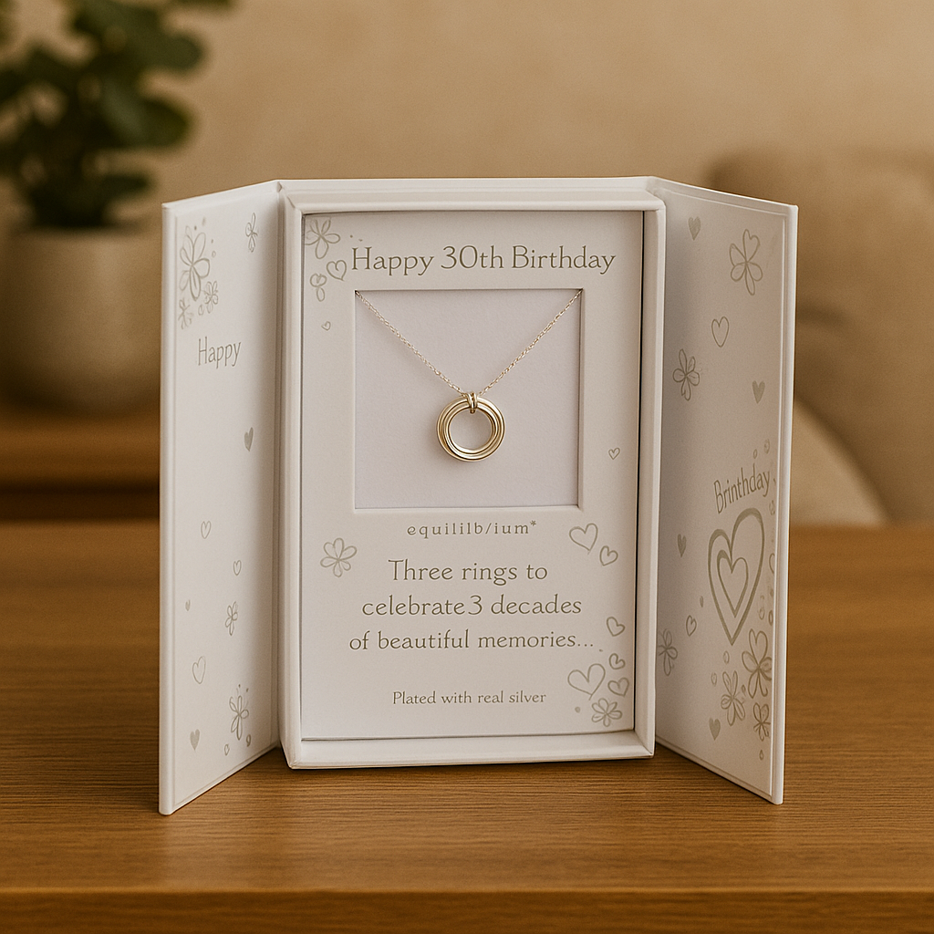 Equilibrium Necklace – Three Rings (30 Years)