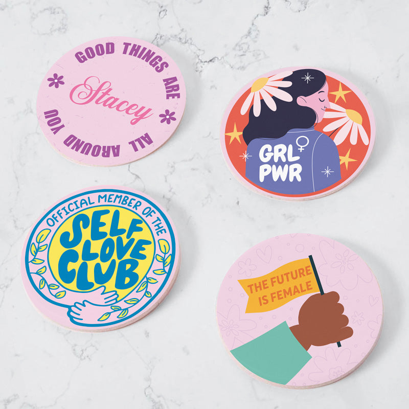 Personalised Set of 4 Coasters - Good Things Are All Around You