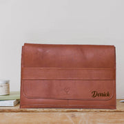 Genuine Leather Cognac Hand Crafted Mac Book Sleeve