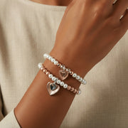 Equilibrium Matt SP RGP Bead Heart Bracelet