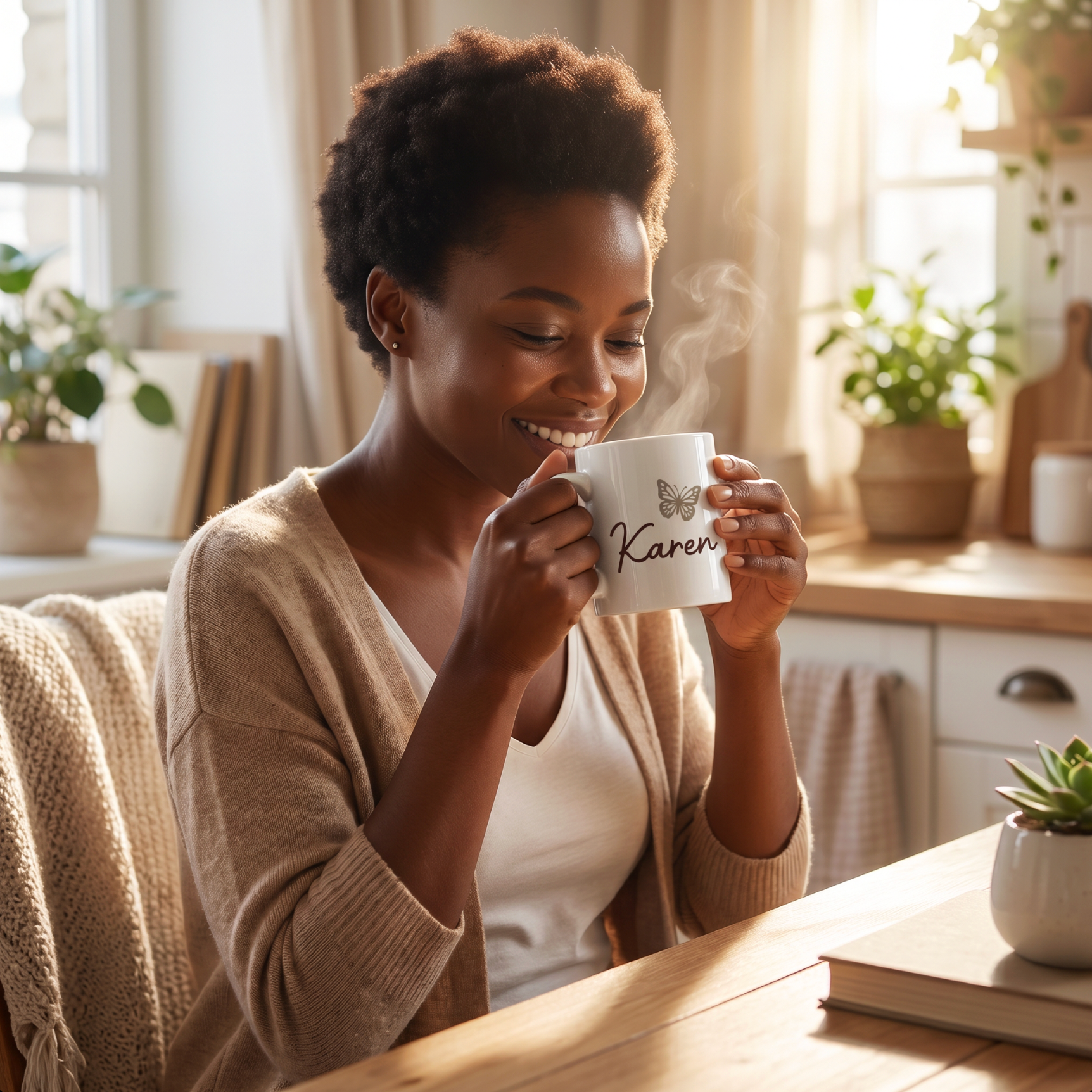 Personalised Couple Mug – 11 oz Inner Colour Ceramic Cup (Black)