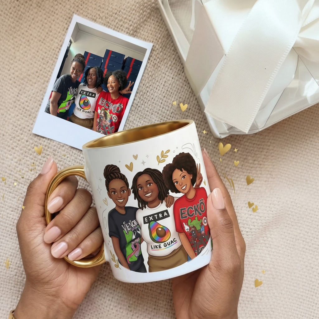 Personalised Two-Tone Gold Ceramic Mug – Luxury Metallic Mug with Animated Photo