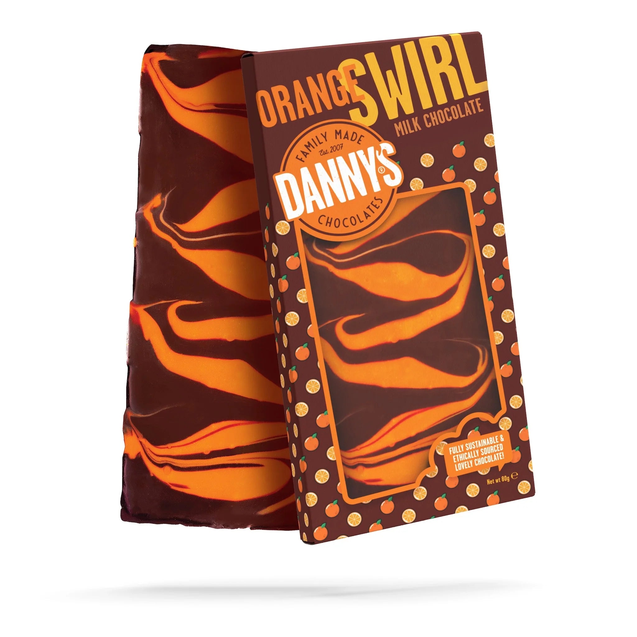 Danny’s Orange Swirl Milk Chocolate Bar (80g)