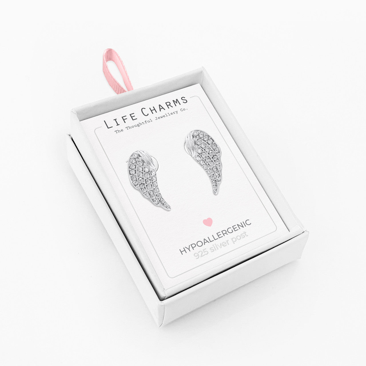 Crystal Angel Wing Studs