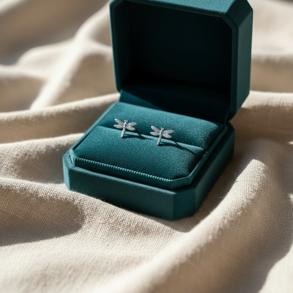 Dragonfly Silver Studs