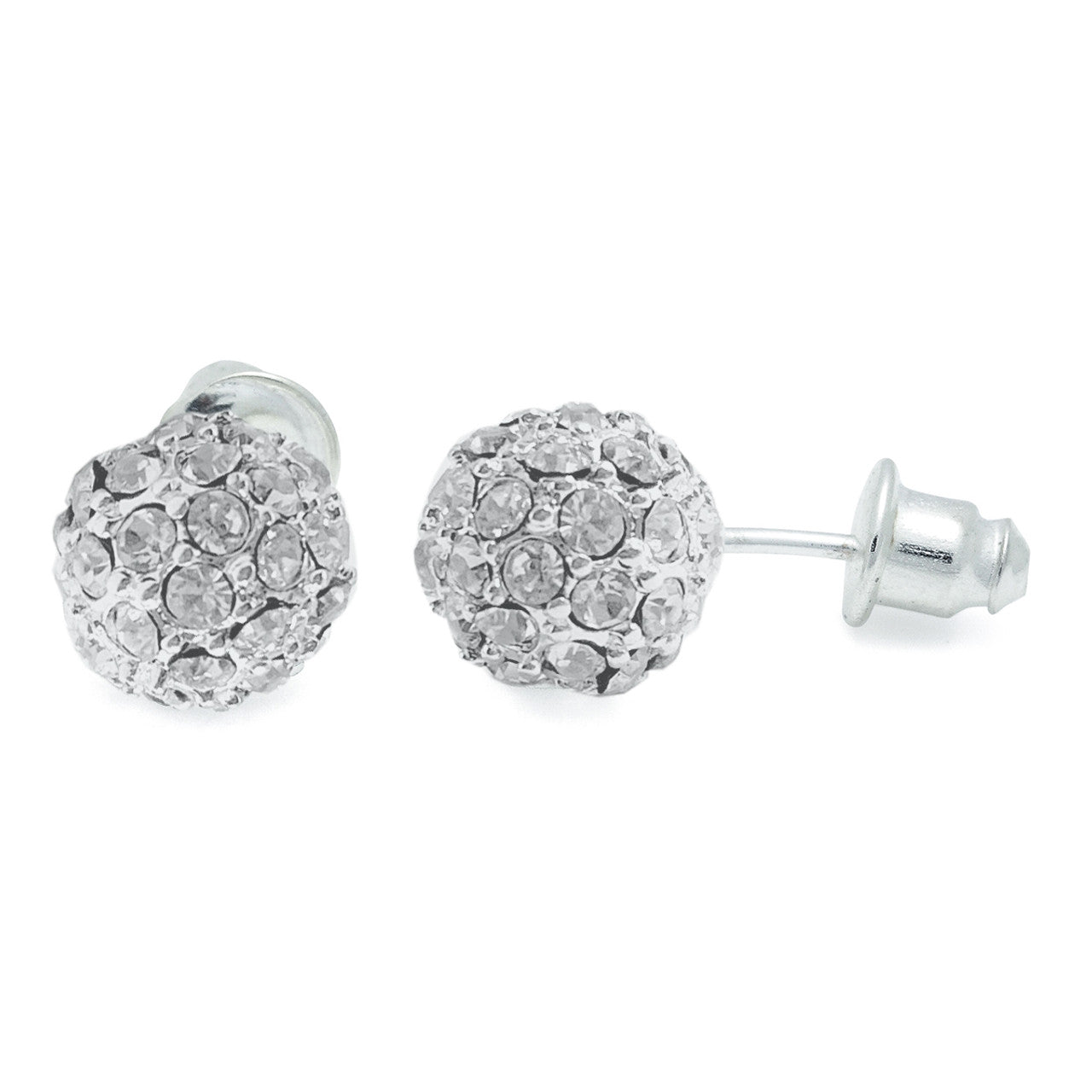 Crystal Disco Ball Silver Studs