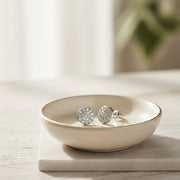 Crystal Disc Silver Studs