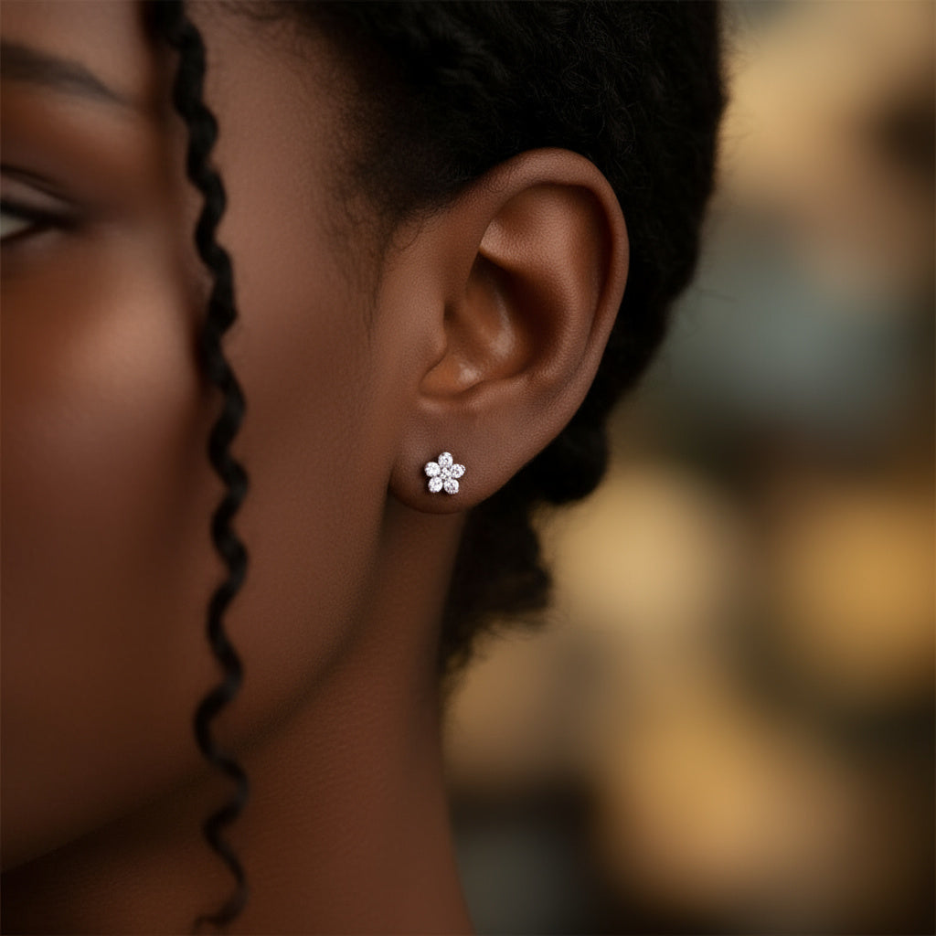 Flower Silver Studs