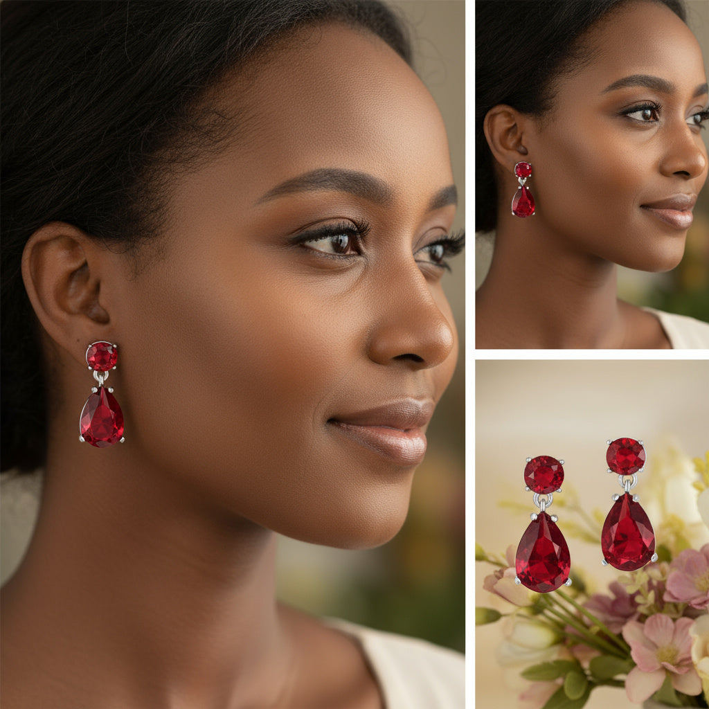 Esmeralda Ruby Drop Earrings