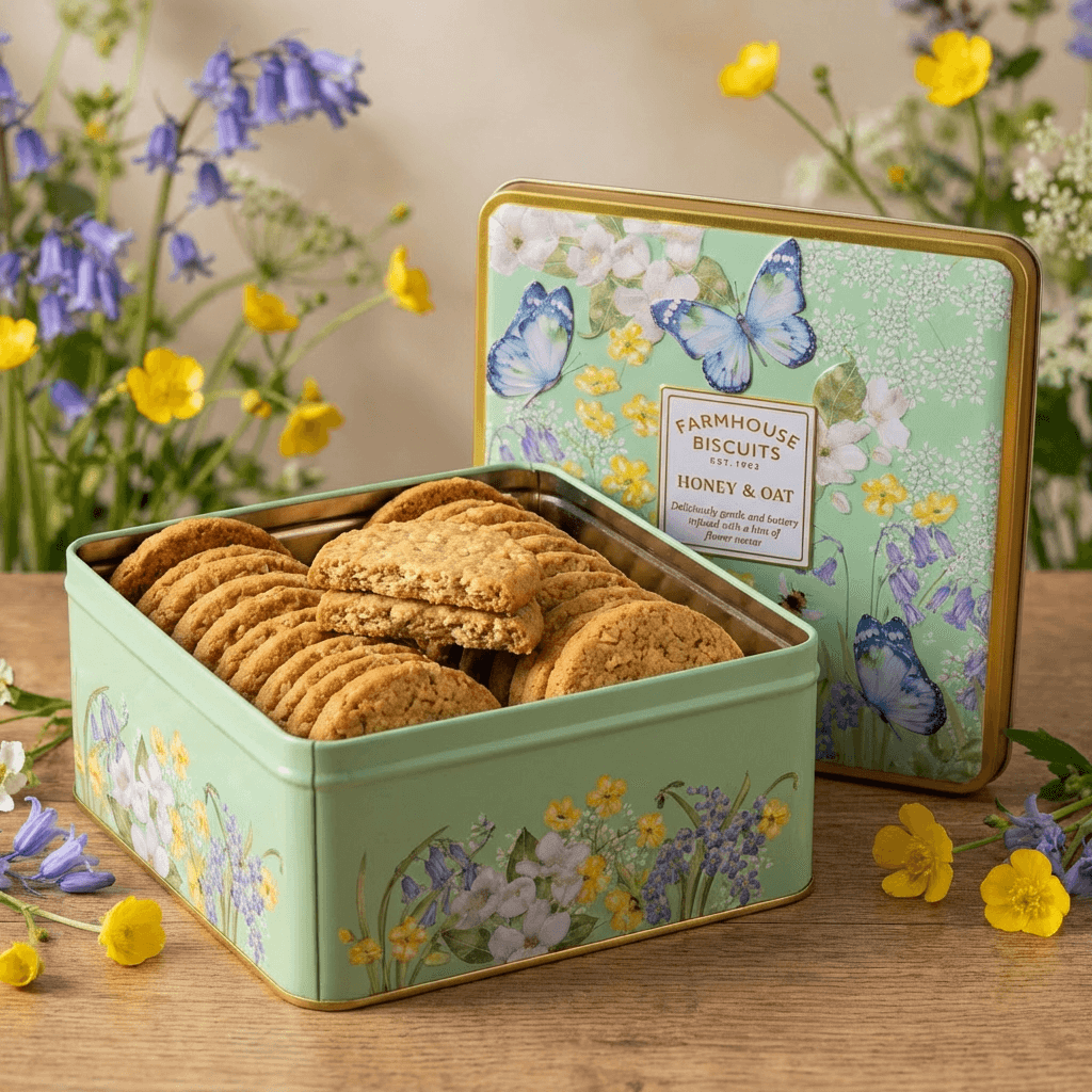 Farmhouse Biscuits Honey & Oat Tin – 250g