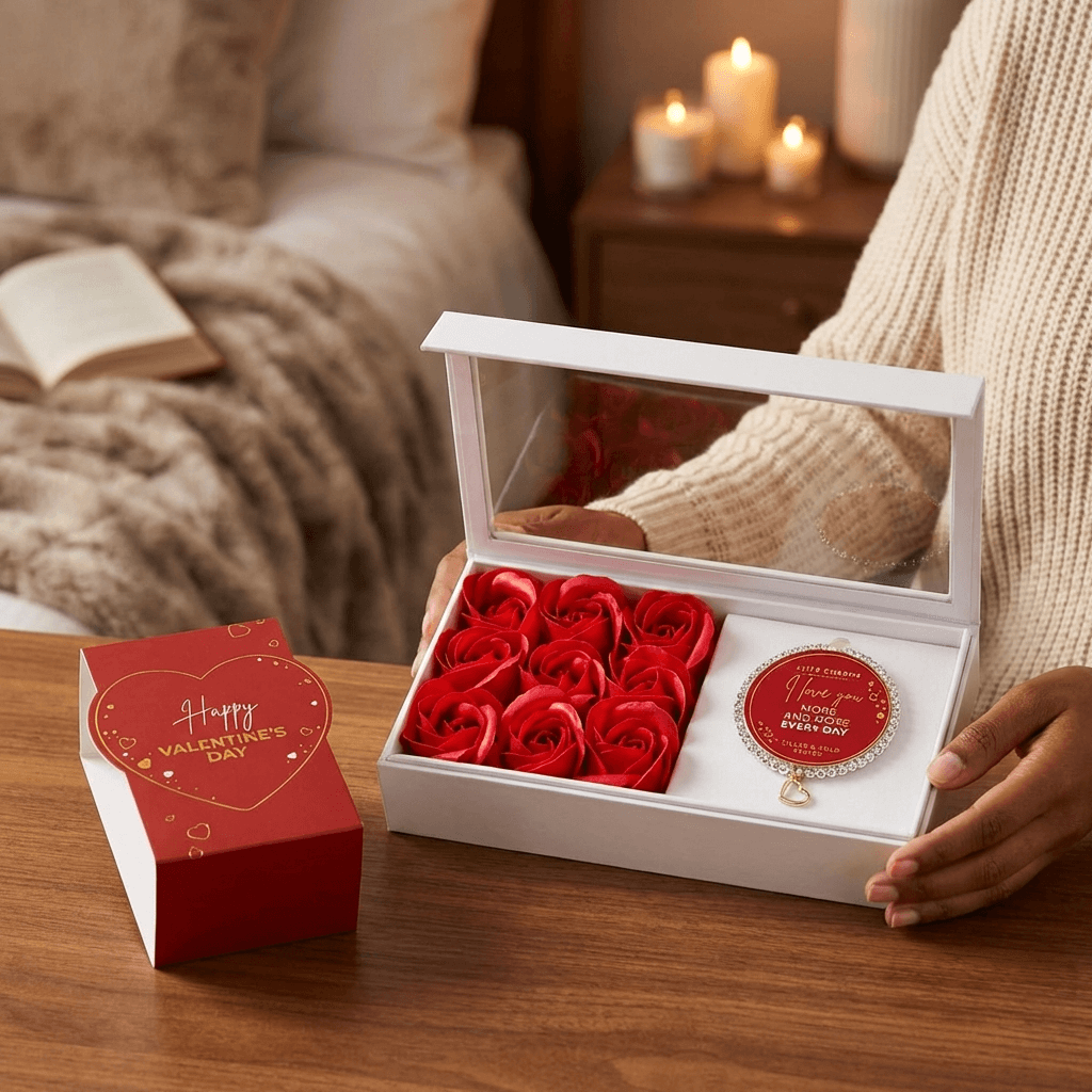 Love You More – Flower & Bracelet Gift Set