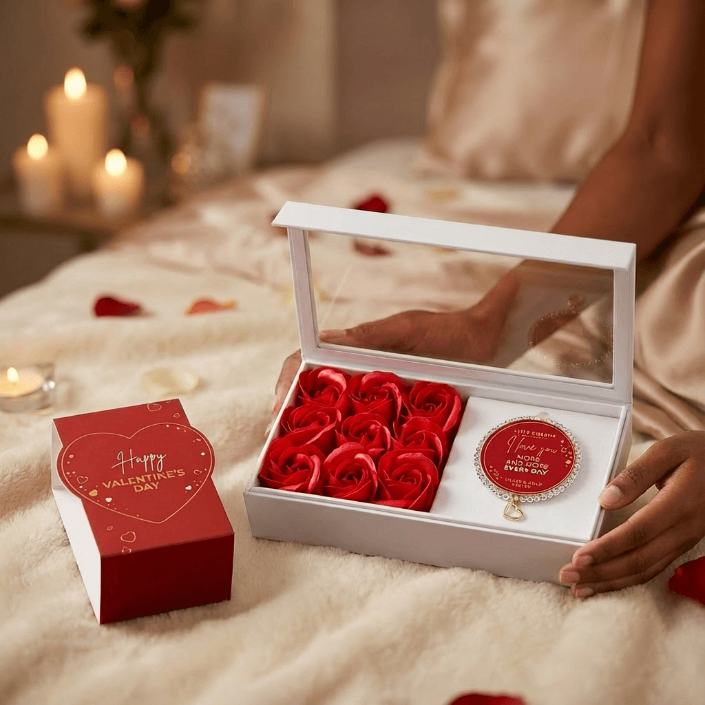 Love You More – Flower & Bracelet Gift Set