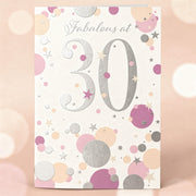 Fabulous at 30 – Pink & Silver Celebration Card