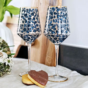 Frida Set of 2 Leopard Print Wine Glass