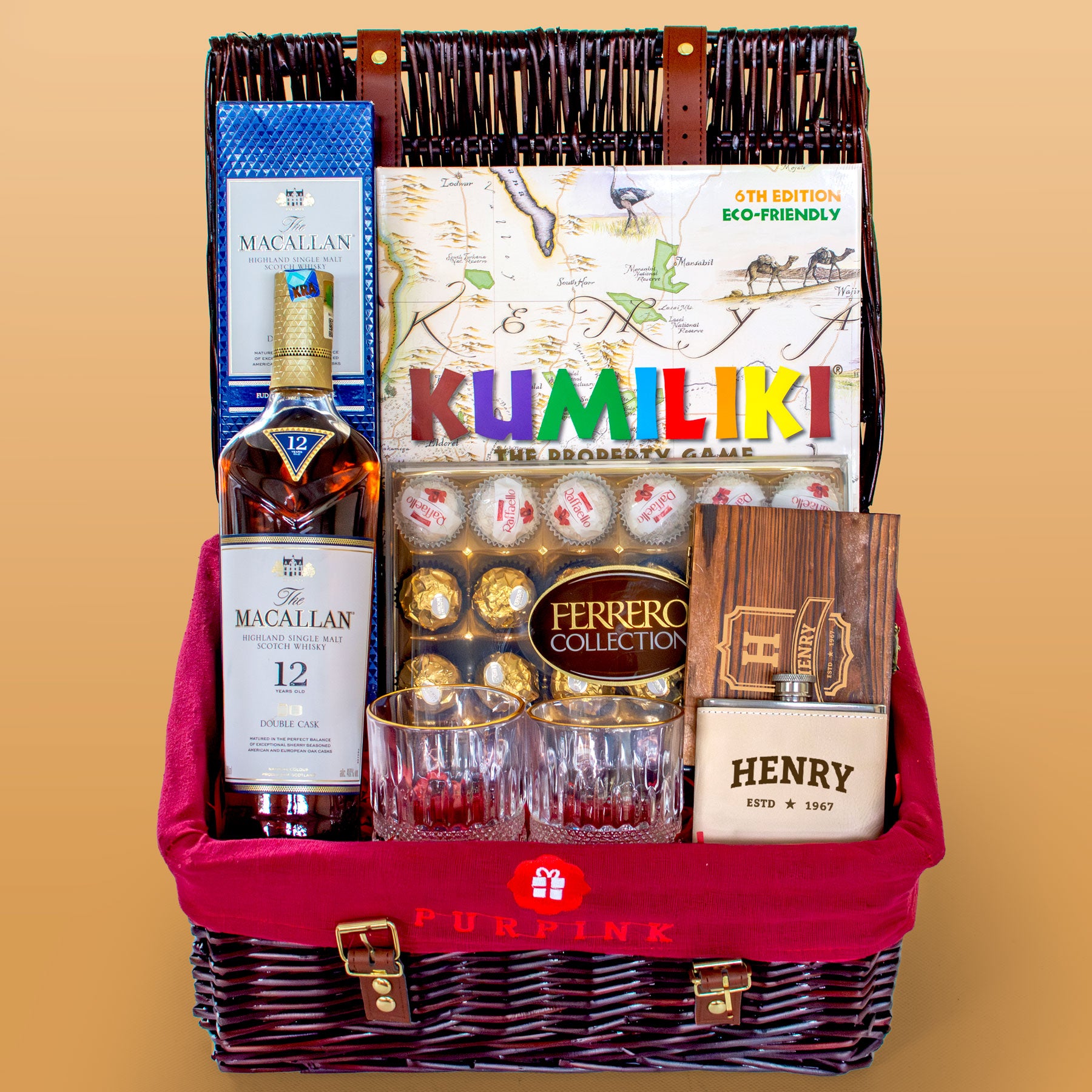 The Gentleman’s Jackpot Gift Hamper – Macallan Whisky, Personalised Bar Set & Luxury Treats