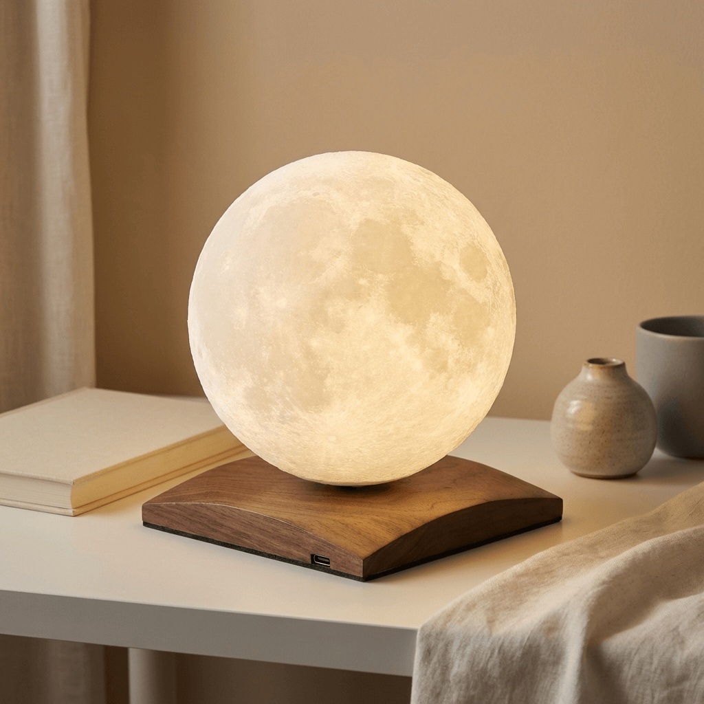 Gingko Smart Moon Lamp - American Walnut