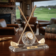 WILLIAM WIDDOP® Miniature Crossed Golf Clubs with Glass Ball