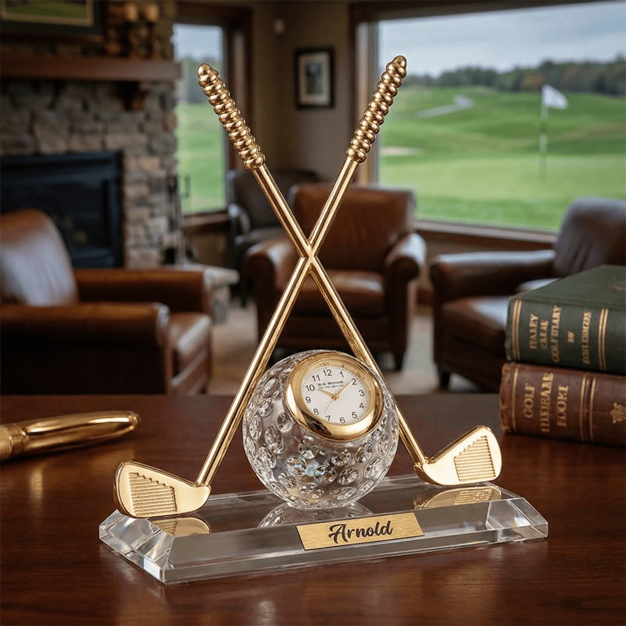 WILLIAM WIDDOP® Miniature Crossed Golf Clubs with Glass Ball