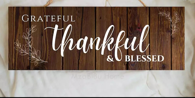 Wooden Thankful & Blessed Wall Hanging Plaque