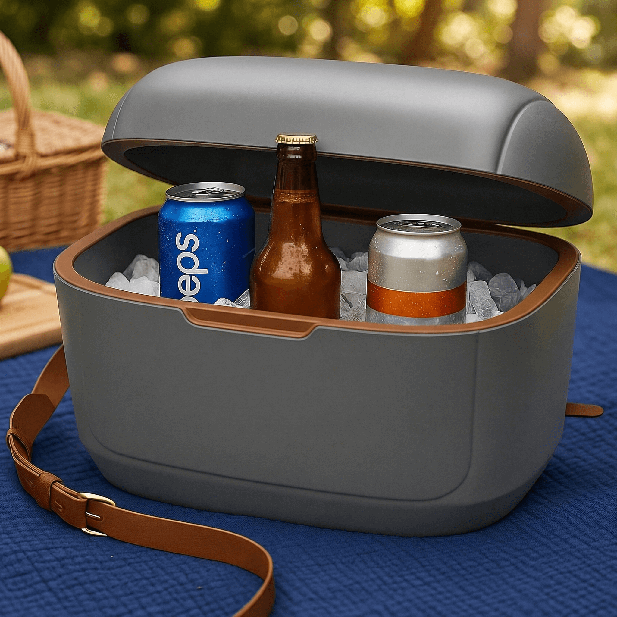 Black Serendipio Marina 12-Litre Cooler Box – Stylish Insulated Lunch & Picnic Bag