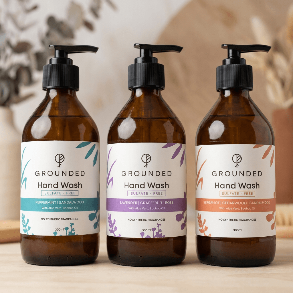 Grounded Hand Wash Gel in Glass Bottle (300ml)