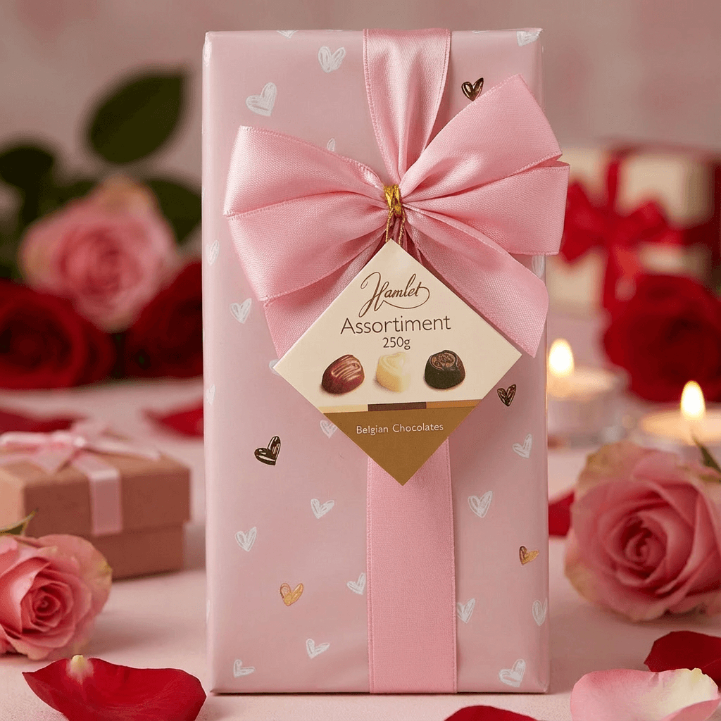 Hamlet Romance Heart Ballotin – Belgian Chocolate Gift Box (250g)