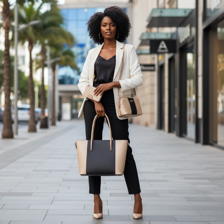 Brina PU Leather 4-in-1 Tote Handbag Set – (31 × 26 × 12 cm) Women’s Fashion Bag