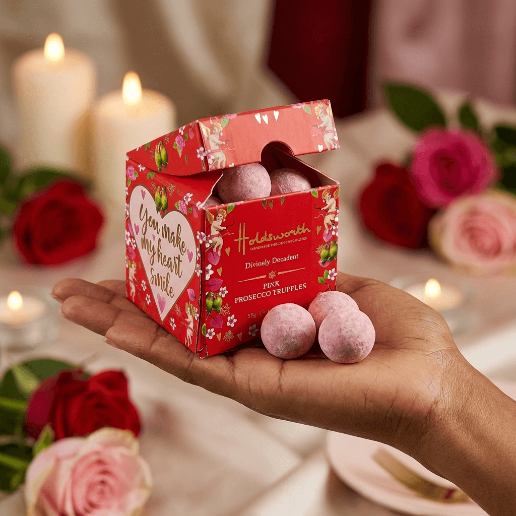 Holdsworth Pink Prosecco Truffles – 55g Gift Box