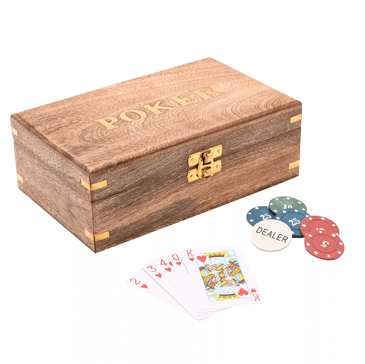 Harvey Makin Wooden Poker Night Gift Set