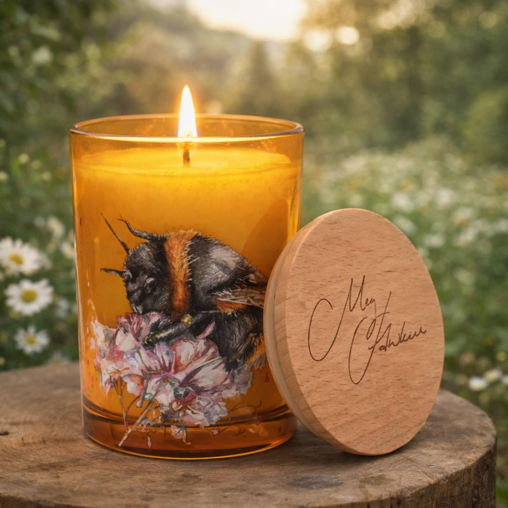 Meg Hawkins 250g Candle Bumble Bee - Honeysuckle Blossom