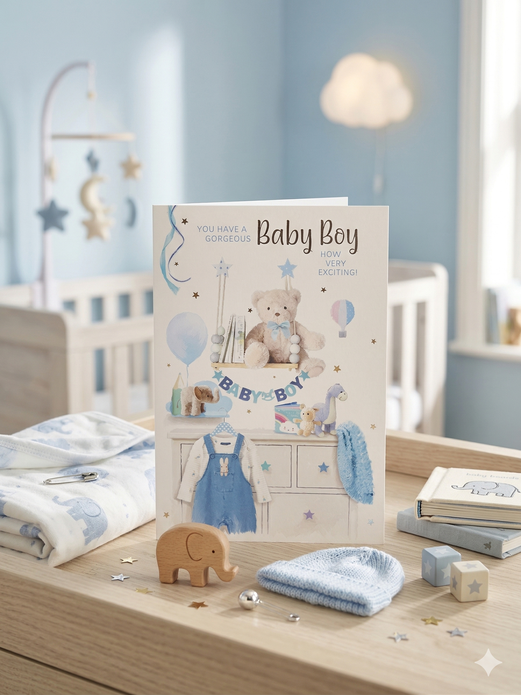 Welcome Baby Boy A6 Card with Envelope