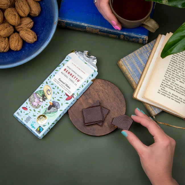 Organic & Vegan Friendly 60% dark chocolate bar with coconut flakes 80g