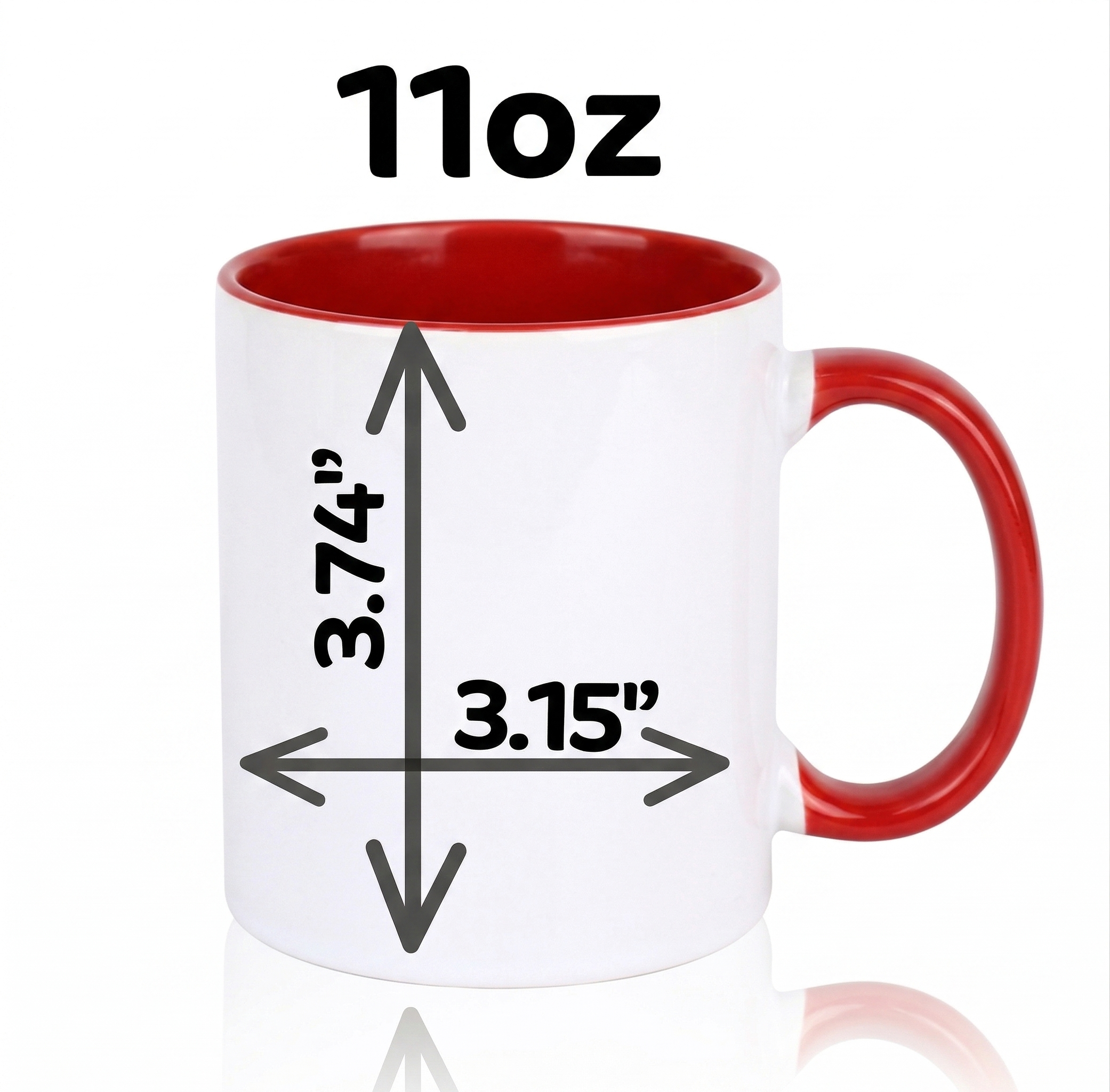 Personalised 11 oz Inner Colour Ceramic Mug (Red) – “I Woof You to the Moon and Back” Mug