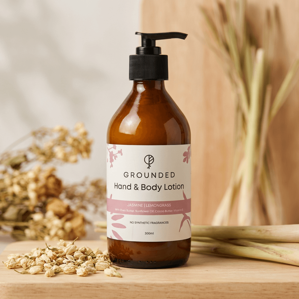 Grounded Hand & Body Lotion in Glass Bottle (300ml)
