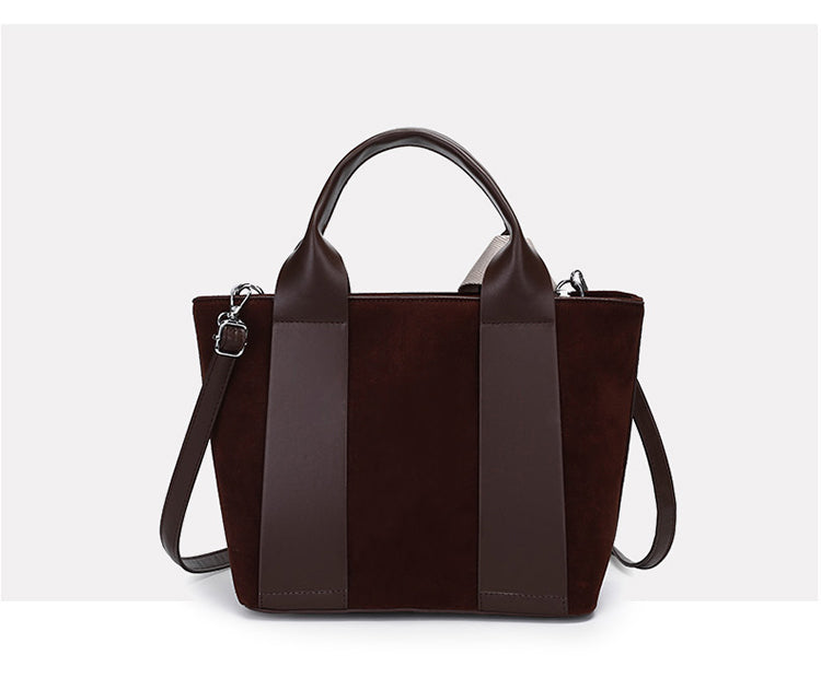 Suede Women’s PU Leather Handbag / Elegant Multi-Pocket Crossbody Bag – 33 × 13 × 23 cm