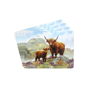 New Highland Cow & Calf Placemats Set of 4