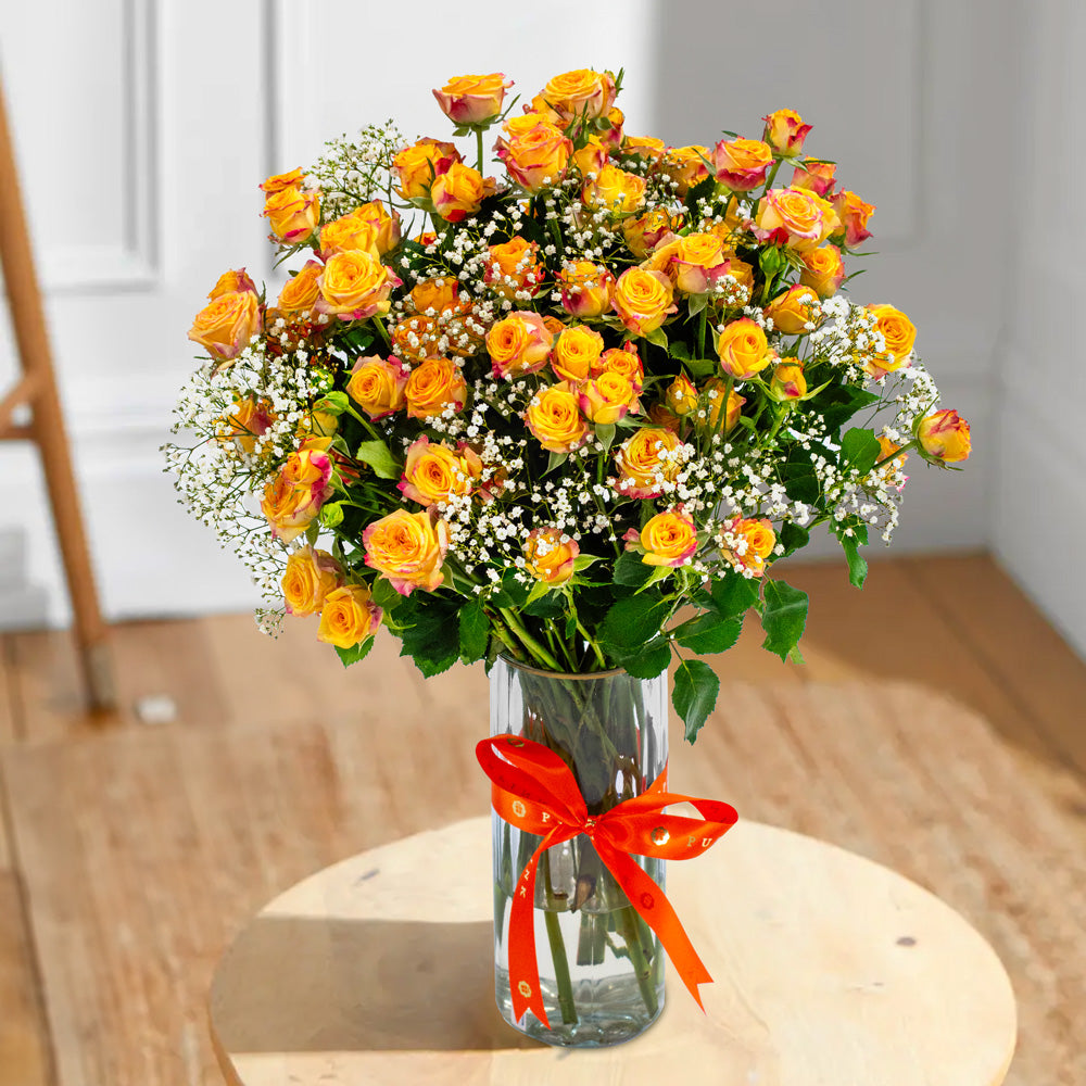 Land of Fire Spray Roses Bouquet