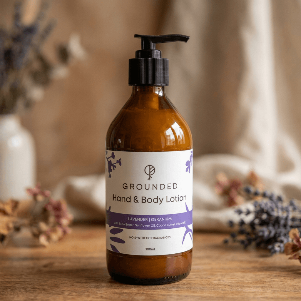 Grounded Hand & Body Lotion in Glass Bottle (300ml)