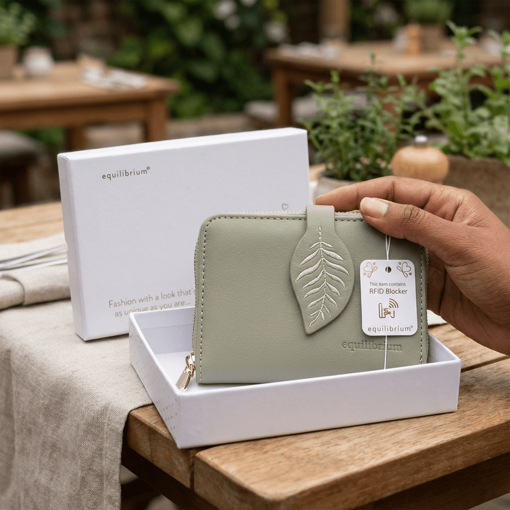 Small Embroidered Leaf Purse – Nature-Inspired Elegance