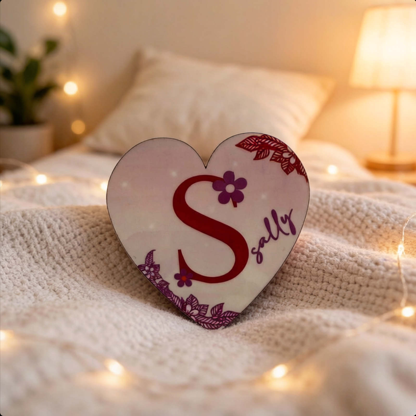Personalised Love Heart Sticky Note Pad – 4 Piece Name Memo Pads