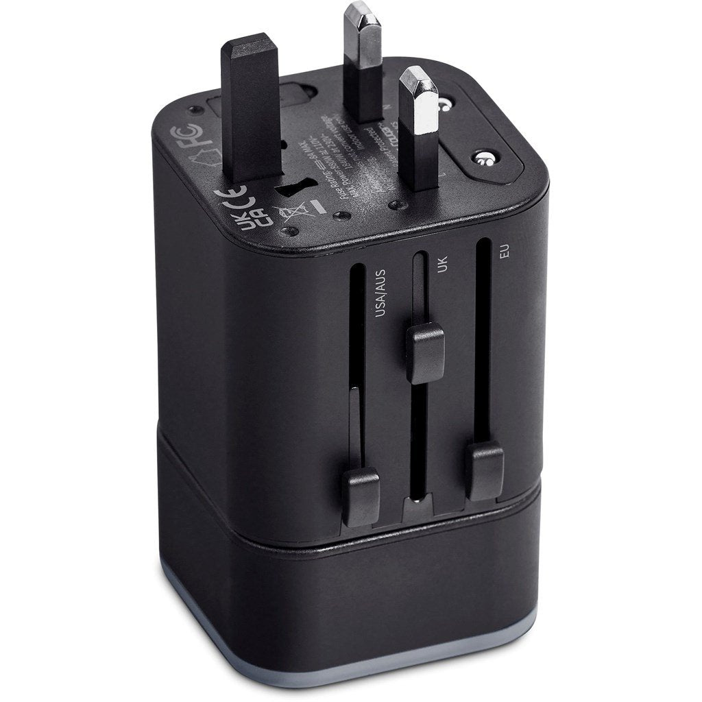 Swiss Cougar Frankfurt World Travel Adaptor -Black