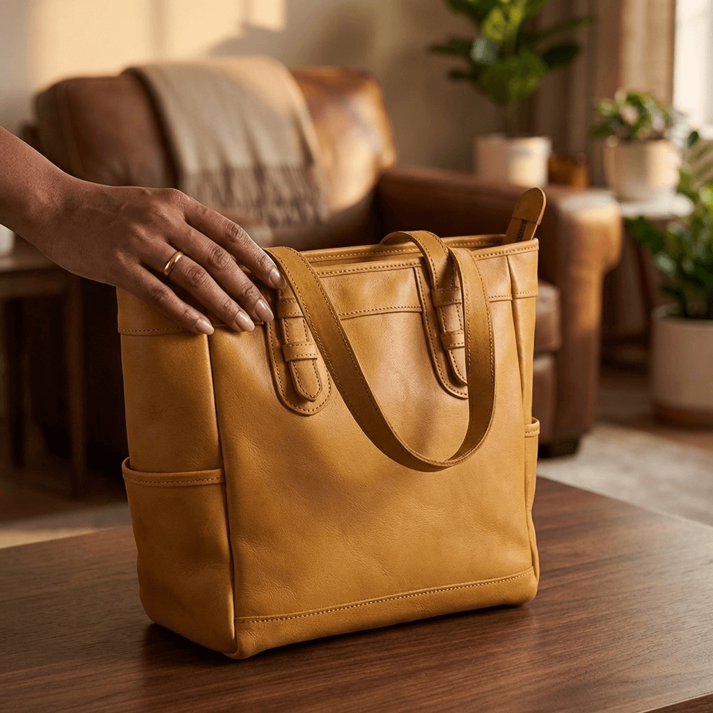 Mandy Classic Genuine Leather Tote